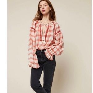 Free People Honey Grove Plaid Top